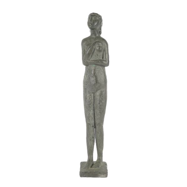 FRED KORMIS (POSSIBLY GERMAN, 1897-1986): A PATINATED BRONZE STANDING FIGURE