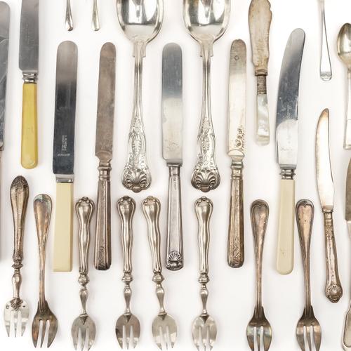 A LARGE QUANTITY OF FOREIGN AND PLATED TABLE FLATWARE QTY)