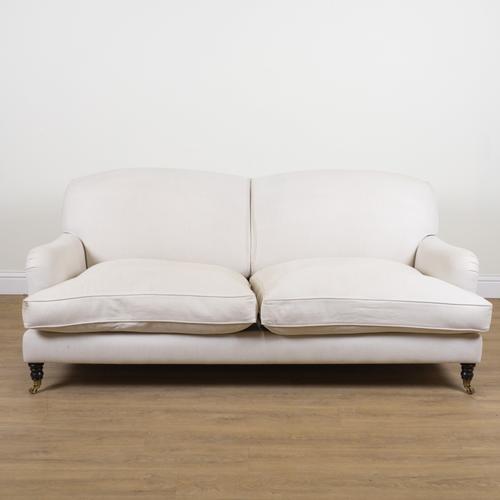 THE SOFA AND CHAIR COMPANY; A WHITE UPHOLSTERED TWO SEAT SOFA