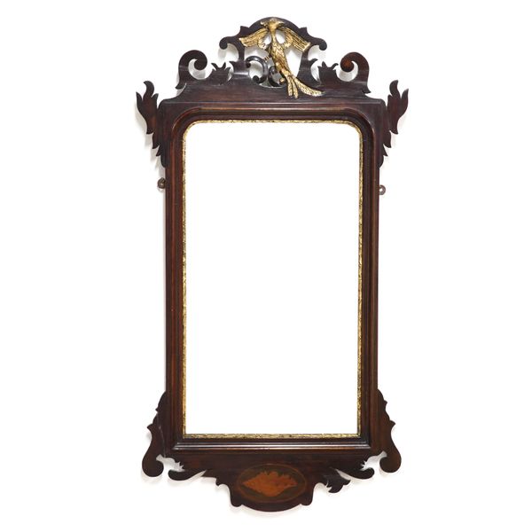 AN 18TH CENTURY STYLE MAHOGANY FRAMED PIER MIRROR