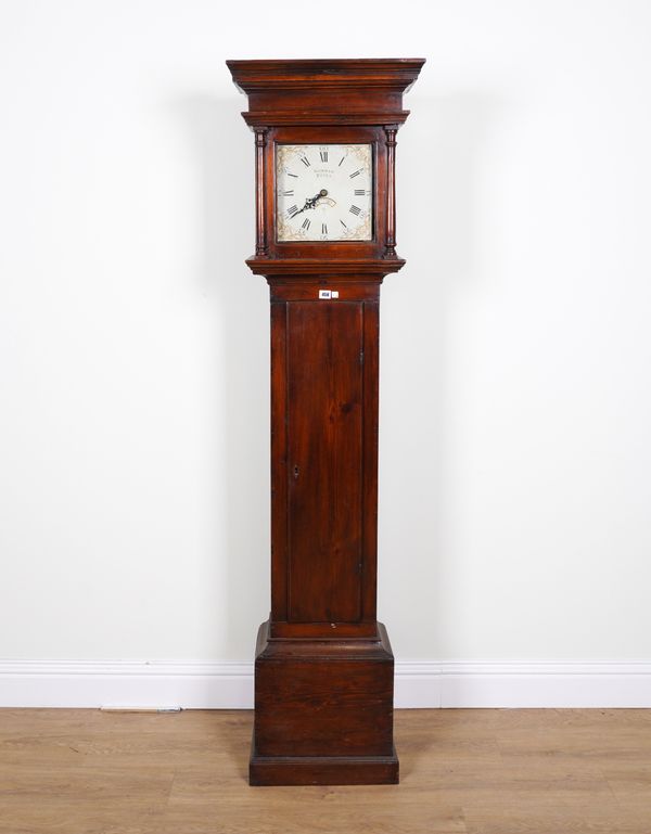 NORMAN POOLE: A VICTORIAN MAHOGANY STAINED PINE LONG CASE CLOCK