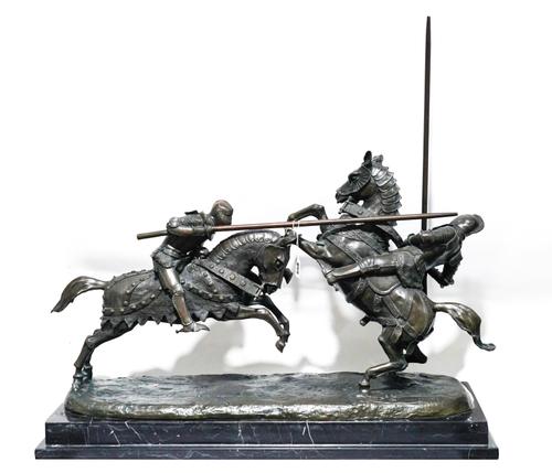 ALFRED EMILE O' HARA COMTE DE NIEUWERKERKE (1811-92): A FRENCH BRONZE EQUESTRIAN GROUP DEPICTING THE DEATH OF THE DUKE OF CLARENCE OR 'MORT DE MONSEIGNEUR LE DUC DE CLARENCE'