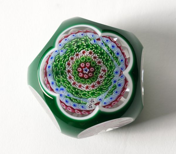 A BACCARAT FACET-CUT PAPERWEIGHT