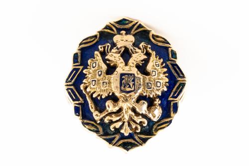 AN AUSTRIAN IMPERIAL EAGLE ENAMEL RING