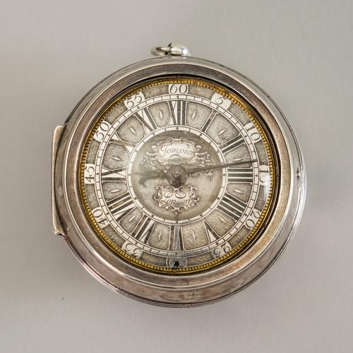 THOMAS TOMPION, LONDON:  A FINE SILVER PAIR-CASED VERGE POCKET WATCH