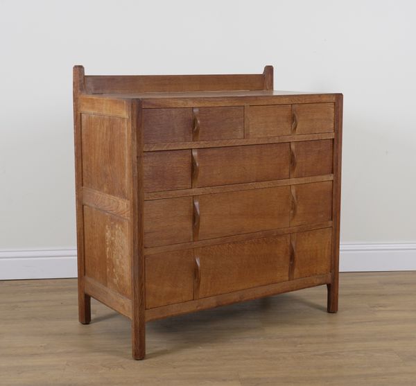 GORDON RUSSELL; A STOW OAK CHEST OF FIVE DRAWERS