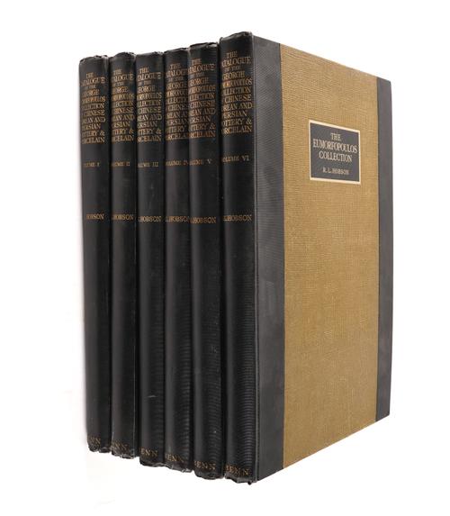 CHINESE CERAMICS - The George Eumorfopoulos Collection. Catalogue of the Chinese, Corean and Persian Pottery and Porcelain by R. L. Hobson, London, 1925-28. Volumes I - VI, folio, 450 plates, some coloured, cloth. FIRST EDITION. ONE OF 725 COPIES. (6)