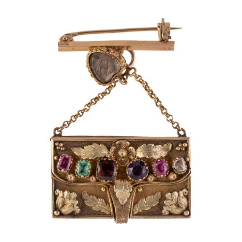 A 'REGARD' VINAIGRETTE BROOCH (2)