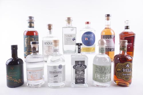 ELEVEN BOTTLES VARIOUS SPIRITS AND ONE LIQUEUR