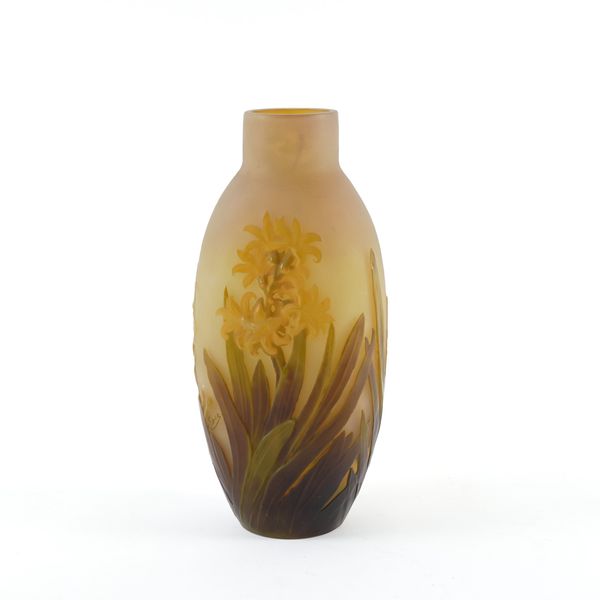 A TALL GALLE MOULD BLOWN CAMEO GLASS VASE