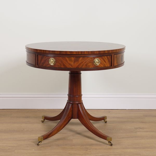 HICKORY CHAIR; A REGENCY STYLE MAHOGANY DRUM TABLE