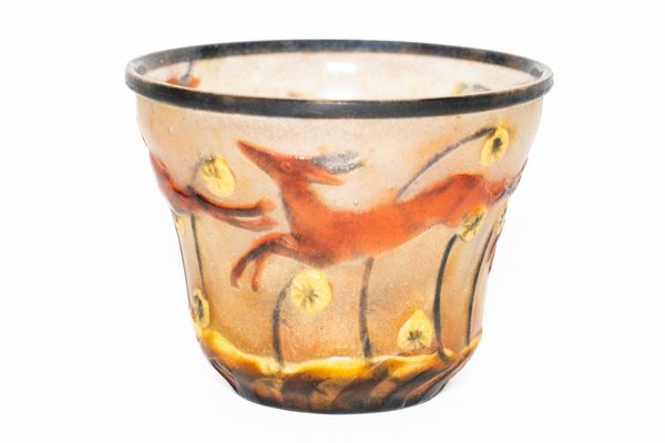 GABRIEL ARGY-ROUSSEAU ( 1885-1963). `GAZELLES ET FLEURS', A PATE-DE-VERRE VASE (2)