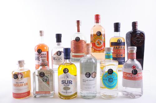 TWELVE BOTTLES FLAVOURED GIN
