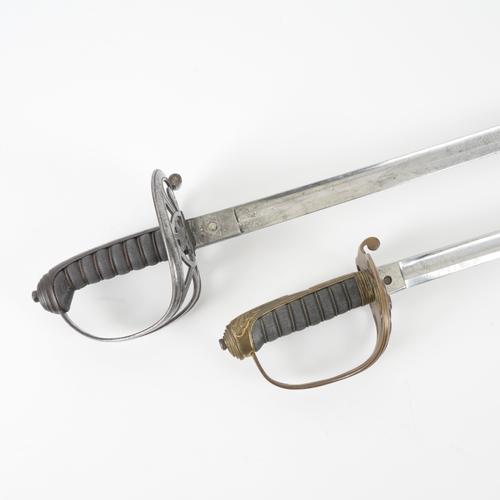AN 1827 PATTERN RIFLE OFFICER'S SWORD AND AN 1822 PATTERN INFANTRY OFFICER'S SWORD
