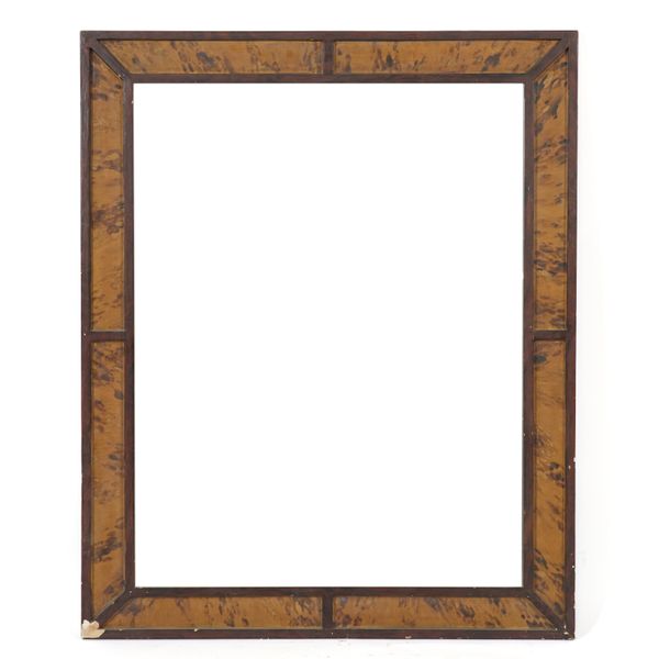 A FAUX ROSEWOOD AND TORTOISESHELL PAINTED MIRROR (2)