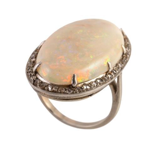 A OPAL AND DIAMOND RING (2)