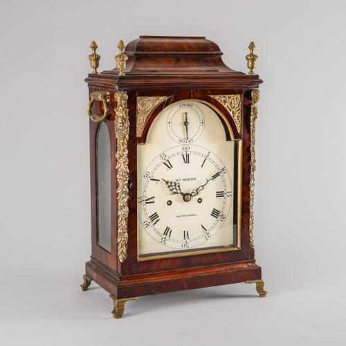 A GEORGE III MAHOGANY BRACKET CLOCK WITH SULLY’S ESCAPEMENT