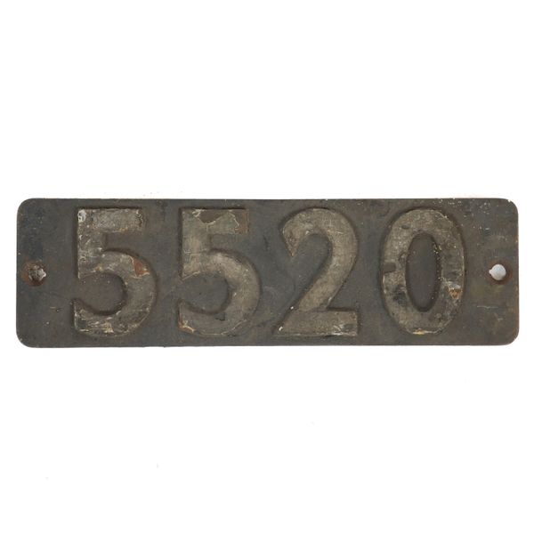 RAILWAY INTEREST, A LOCOMOTIVE SMOKEBOX NUMBERPLATE ‘5520’