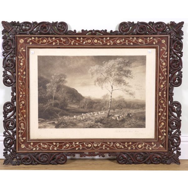 AN ANGLO-INDIAN HARDWOOD CARVED FRAME