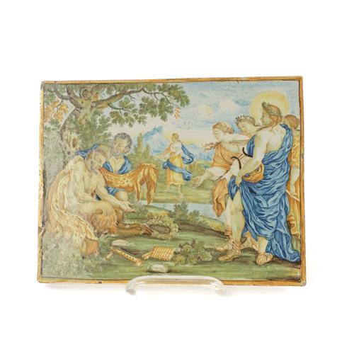 A CASTELLI MAIOLICA RECTANGULAR PLAQUE