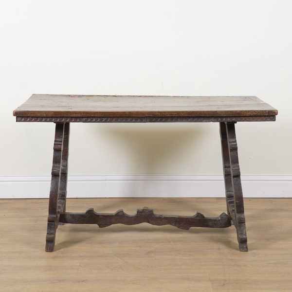A 17TH CENTURY AND LATER CONTINENTAL WALNUT RECTANGULAR CENTRE TABLE