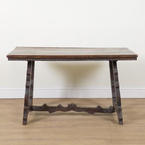 A 17TH CENTURY AND LATER CONTINENTAL WALNUT RECTANGULAR CENTRE TABLE