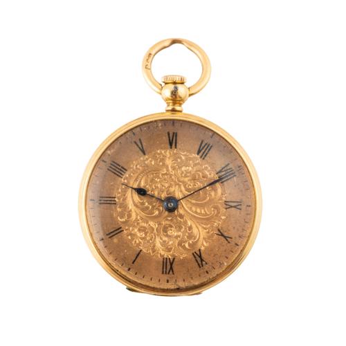 A GOLD OPEN FACE FOB WATCH