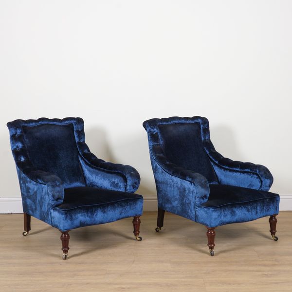 JOHN JONES DERBY; A PAIR OF LATE 19TH CENTURY ARMCHAIRS (2)