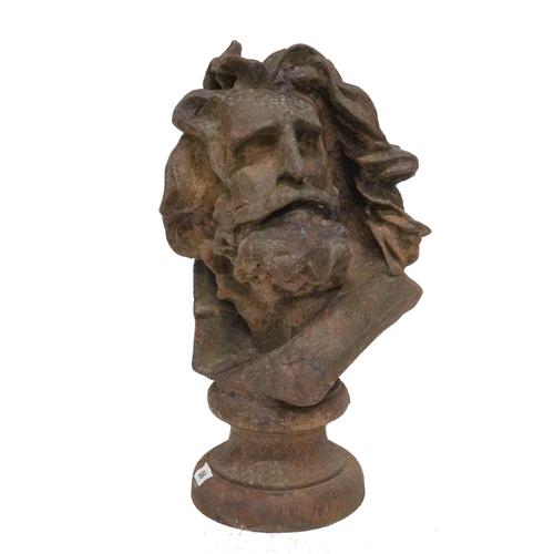 AFTER FRANCOIS RUDE (FRENCH, 1784-1855): A CAST IRON HEAD OF THE OLD WARRIOR