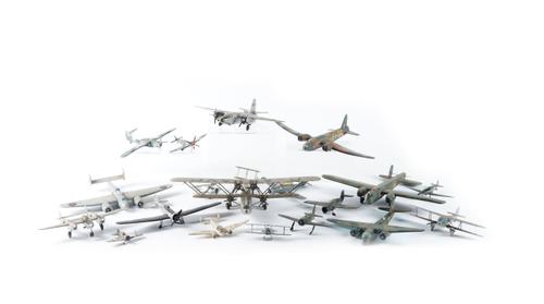 OF AVIATION INTEREST: A COLLECTION OF RECOGNITION OR ‘SPOTTER’ SCALE MODEL WORLD WAR II  R.A.F FIGHTER PLANES AND OTHER EXAMPLES (QTY)