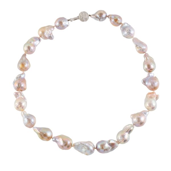 A CULTURED BAROQUE PEARL NECKLACE