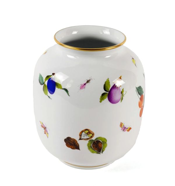 A HEREND `MARKET GARDEN' PATTERN OVIFORM VASE