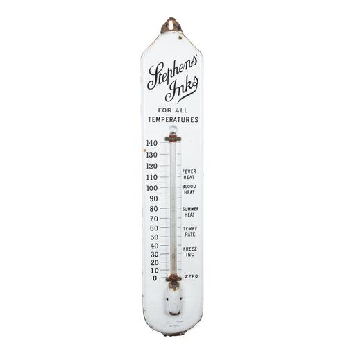 A STEPHEN'S INKS ENAMEL ADVERTISING THERMOMETER