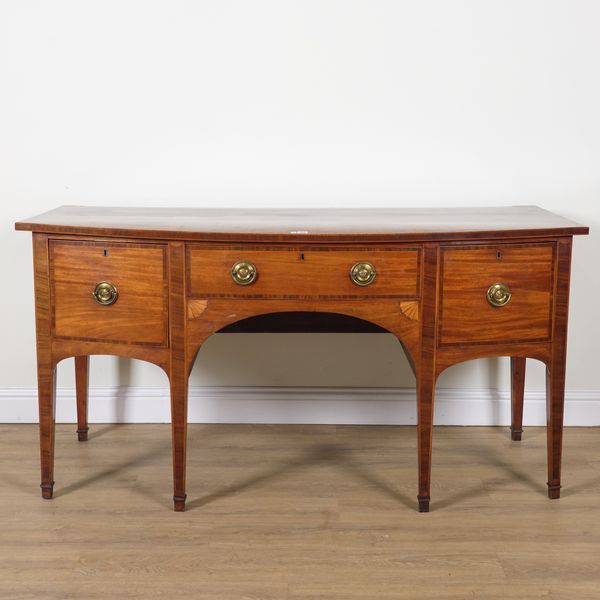 A GEORGE III MAHOGANY BOWFRONT SIDEBOARD