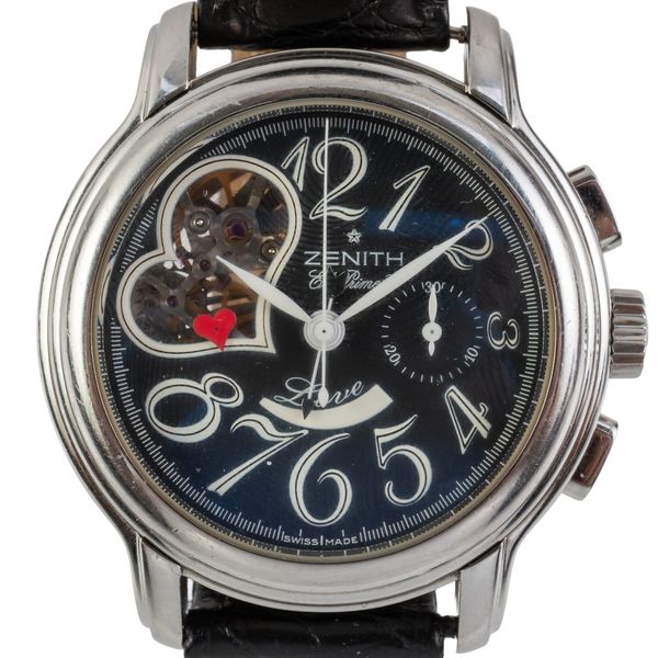 A ZENITH EL PRIMERO LOVE CHRONOMASTER OPEN DIAL WATCH