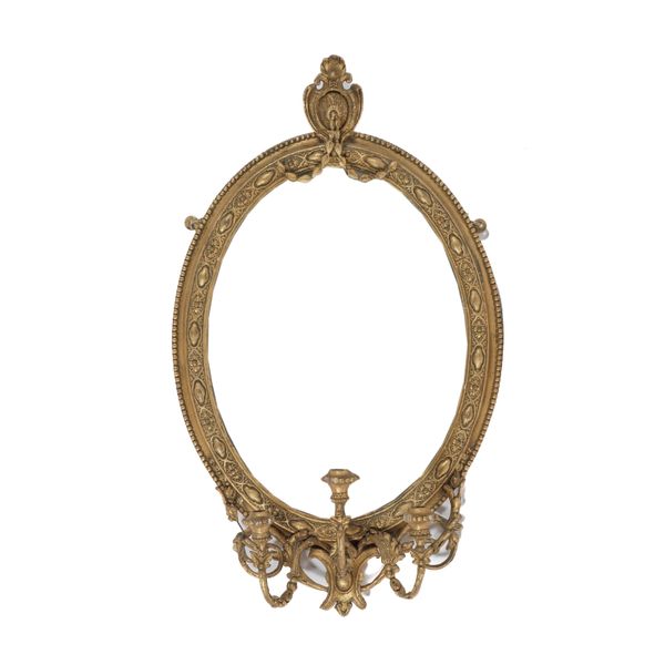 A 19TH CENTURY GILT FRAMED GIRANDOLE MIRROR
