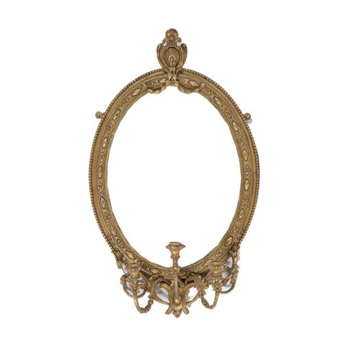 A 19TH CENTURY GILT FRAMED GIRANDOLE MIRROR