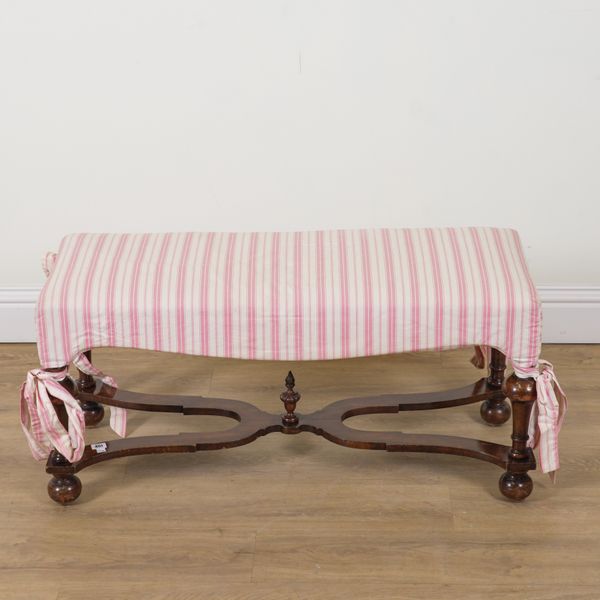 A 17TH CENTURY STYLE RECTANGULAR FOOTSTOOL