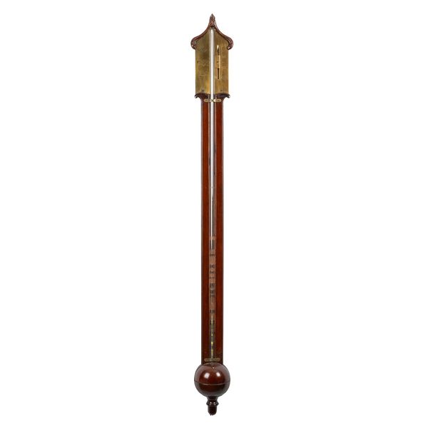 A MAHOGANY STICK BAROMETER
