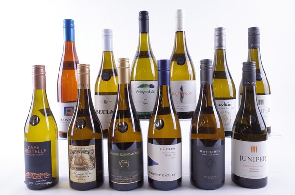 TEN BOTTLES AUSTRALIAN CHARDONNAY, ONE PINOT BLANC AND ONE FIANO