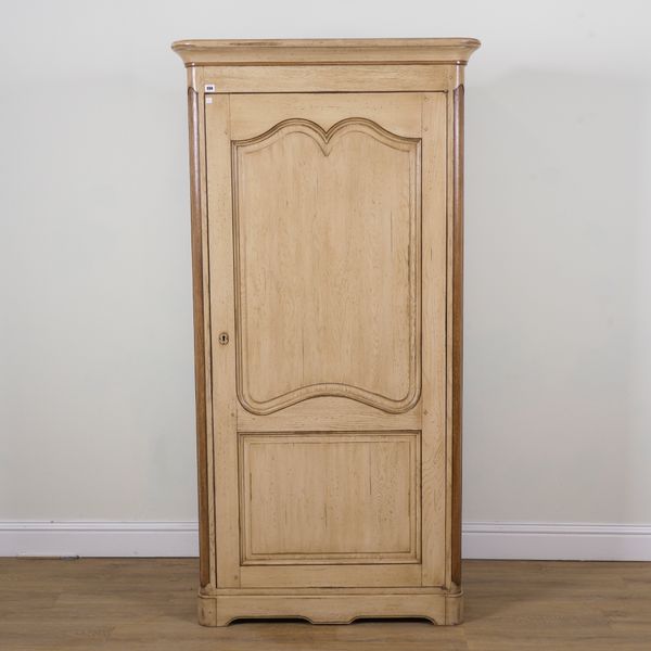 A MODERN FAUX PAINTED OAK SINGLE DOOR WARDROBE