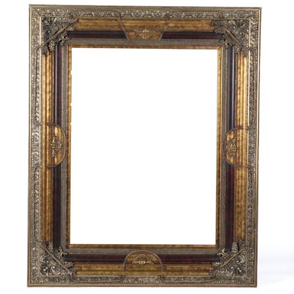 A GILT FRAMED RECTANGULAR WALL MIRROR