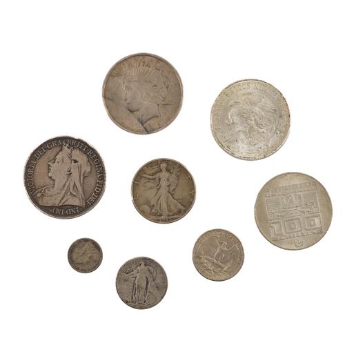 EIGHT BRITISH AND FOREIGN COINS (8)