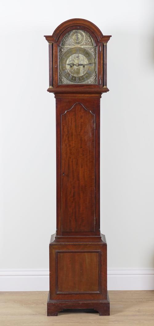 A MAHOGANY LONGCASE CLOCK OF SMALL SIZE