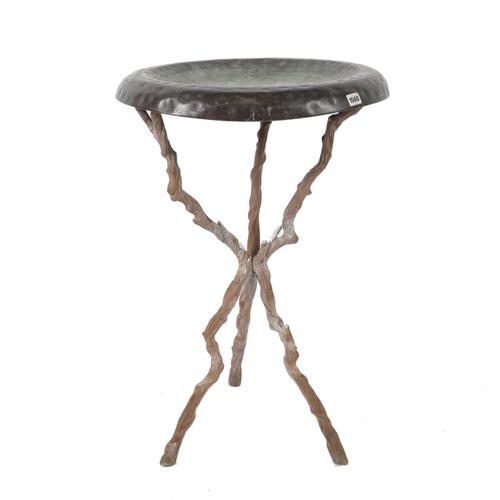 AN EARLY 20TH CENTURY METAL BIRDBATH