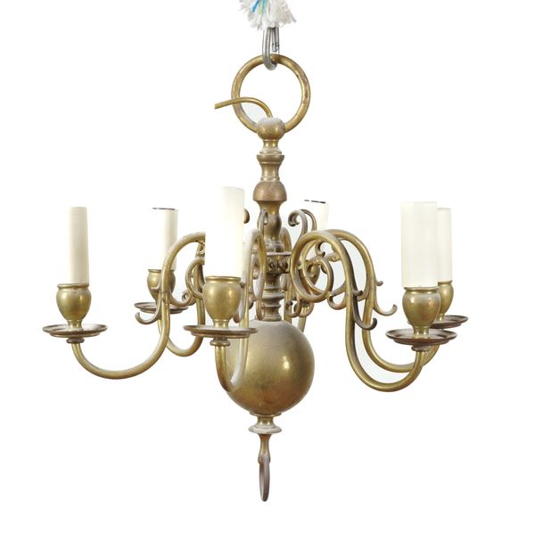 A GROUP OF THREE BRASS DUTCH STYLE HANGING LIGHTS (3)