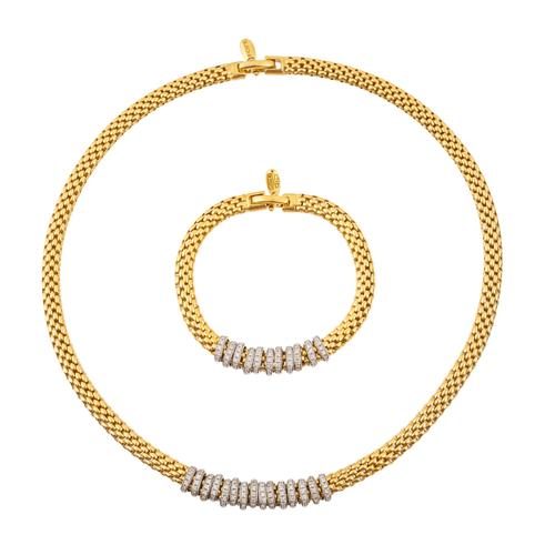 A FOPE VENDOME DIAMOND NECKLACE AND BRACELET (3)