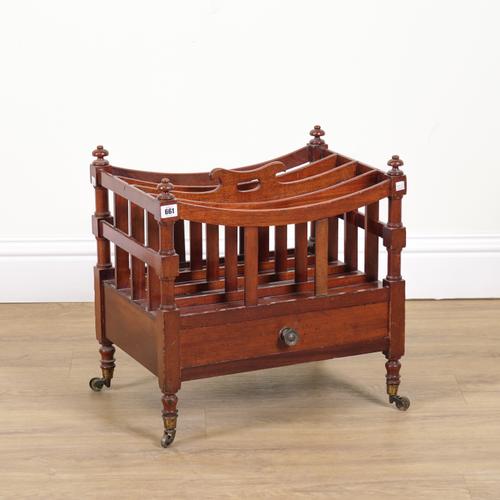 A VICTORIAN MAHOGANY FOUR DIVISION CANTERBURY