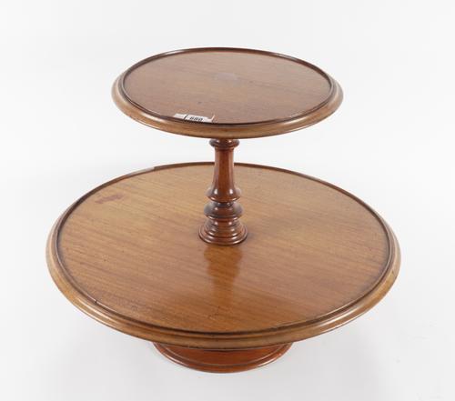 A VICTORIAN MAHOGANY GRADUATED TWO TIER LAZY SUSAN