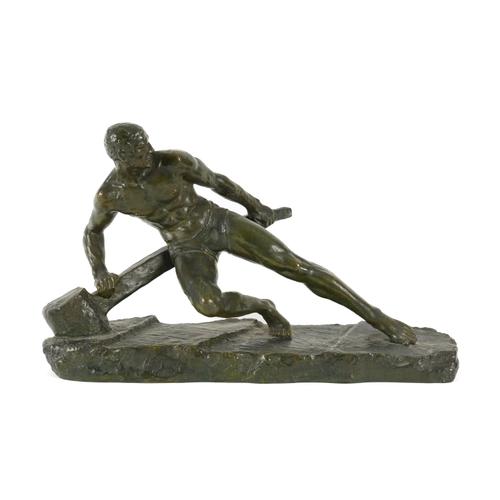 PIERRE LE FAQUAYS (1892-1962):  AN ART DECO PATINATED BRONZE FIGURE OF ‘THE HELMSMAN’